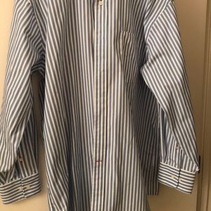 Tommy Hilfiger blue and white striped dress shirt